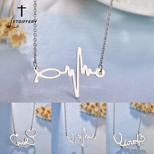 Letdiffery Stainless Steel Stethoscope Heartbeat Necklace Crystal Nursing Doctors Women Jewelry Medicine Graduation Gift