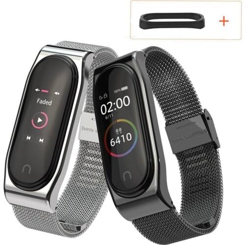 Stainless Steel Strap Suitable For Miband 3/4 Smart Watches Luxury Fashion Metal Replacement Bracelet Wearable Wristband