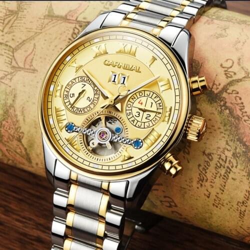 Luxury Men Sports Mechanical Tourbillon Watch Men Fashion Business Automatic Watches Full Stainless Steel Waterproof Wrist watch