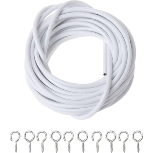 Net Hang 2m/3m/4m/5m Curtain Wire Window Cd Cable String Set With 5 Fish Eyes 5 Hooks