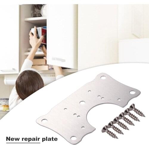 Hinge Repair Plate with Mounting Screws Set Cabinet Cupboard Furniture Drawer Window Stainless Steel Plate Installer Repair