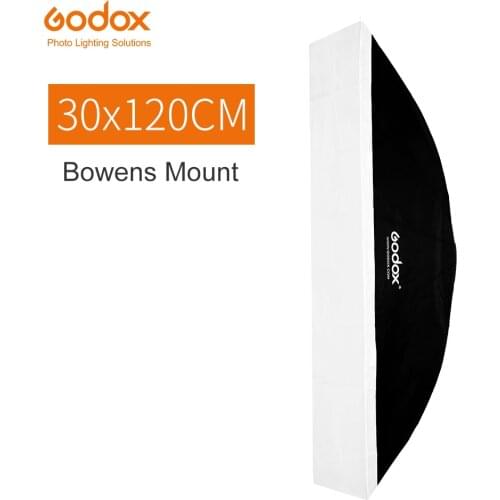 Godox Softbox 30*120cm 12"x 47" Portable Rectangular Studio Strobe Softbox with Bowens Mount for Studio Flash