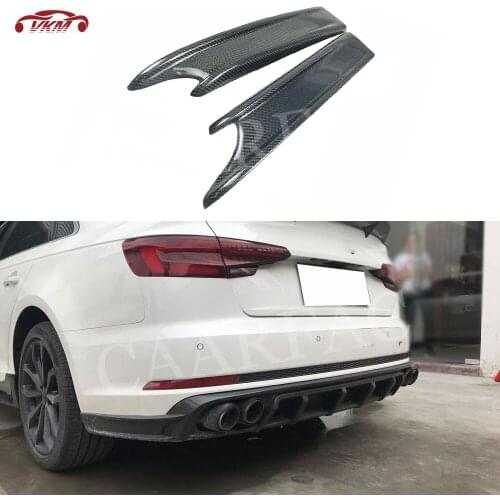 For S4 Carbon Fiber / FRP Rear Bumper Splitters Spoiler Lip Aprons Covers For Audi A4 Sline S4 B9 2017 2018