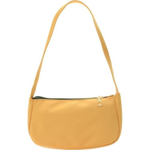 Solid Color Underarm Tote Purse Autumn Female Clutches Simple Nylon Shoulder Bag Fashion Exquisite Shopping Bag