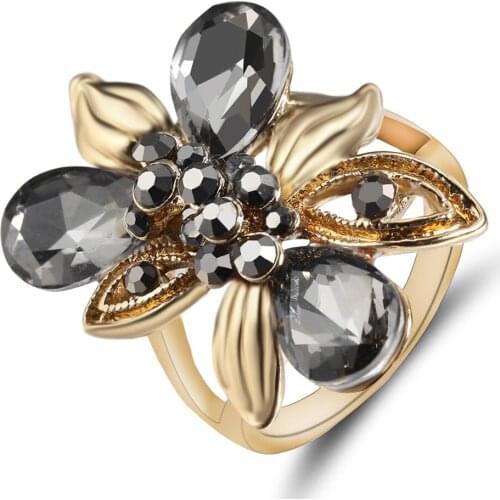 Women Rings Individual Wild Fashion Ring Girl Party Glamour Accessories Gold Leaf Flower Shape Girlfriend Surprise Gift