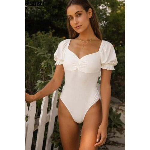 Womens swimwear 2021 Stylish bodycon white Jumpsuit Women sexy body Bodysuits Slim Fit Tight overalls for women