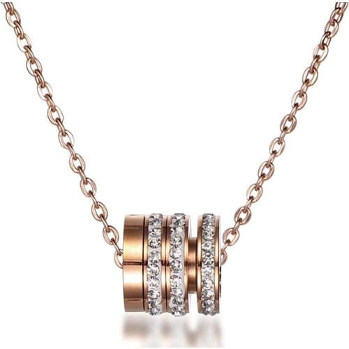 High Quality Fashion Titanium Steel Handmade love Forever Necklace For Girls Women Crystal Jewelry