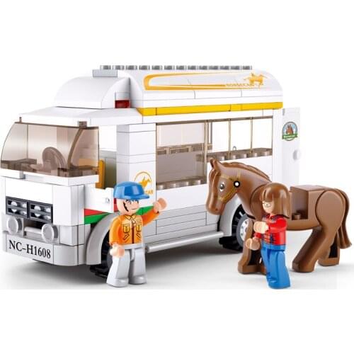 Animals Transport Horses Car Carriage Truck Model Building Blcoks City Classic Educational Enlightenment Toys For Children Gifts