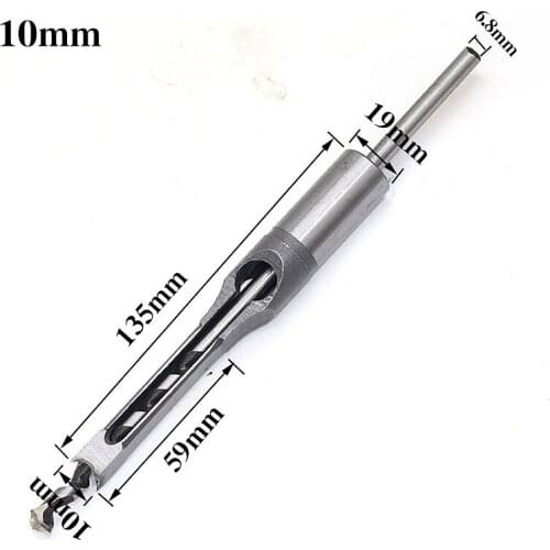 %#10mm Woodworker Square Hole Drill Bit Auger Mortising Chisel Carve Woodworking Tools