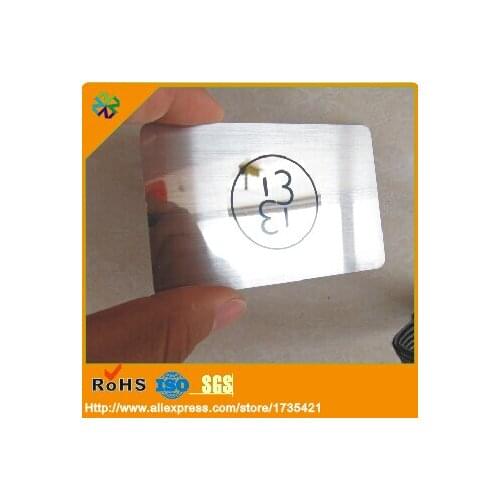 2016 new design (250pcs/lot)custom logo/words/logo stainless steel material mirror metal business card