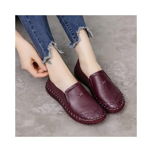 2020 Fashion Women Shoes Genuine Leather Loafers Women Casual Shoes Soft Comfortable Shoes Women Flats