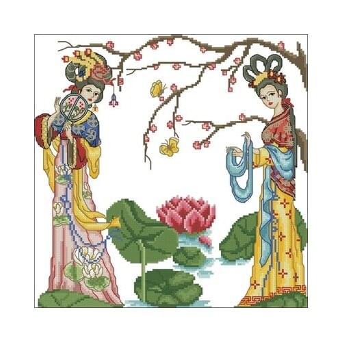 230102 Classical beauty picture Counted Cross Stitch 11CT 14CT 18CT Cross Stitch Kits Embroidery Needlework Sets