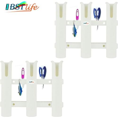 2X 3 Tubes Link White ABS plastic fishing rod racks holder fishing rod rack socket for boat marine fishing box kayak boat yacht