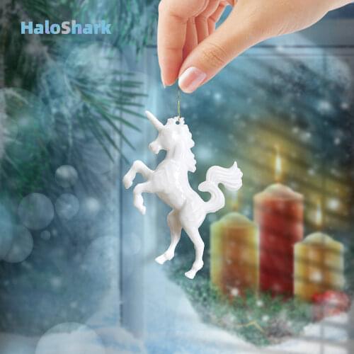 4pcs Boutique Artificial Unicorn Christmas Tree Decoration Model Cartoon Anime Characters Cake Home Decoration Navidad Gift Doll