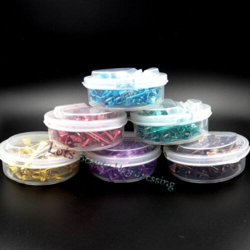 50 pcs Hot Selling 6 Colors Small Hair Perm Clip Metal Hair Styling Clips C-09 For Salon, S Size Hair Extension Clip With Box