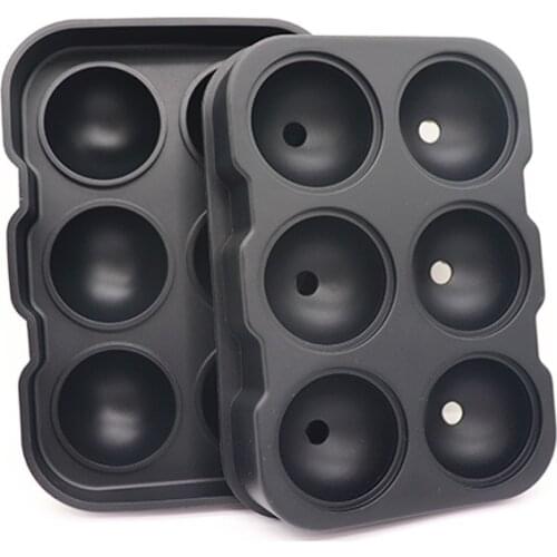 6 Slots Ice Cube Ball Maker Mold Silicone Brick Round Bar AccessioriesIce Mold with Funnel Kitchen Tools 2PCS/SET