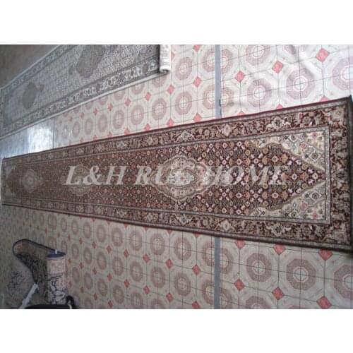 Free shipping 2.5'x14' 160 Line persian woolen carpet , hand knotted persian runner Oriental handmade Persian Rug mixed colors