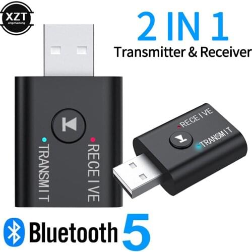 2 in 1 Wireless Adapter Bluetooth 5.0 Audio Receiver Transmitter Stereo Bluetooth AUX USB 3.5mm Jack For TV PC Car Kit Adapter