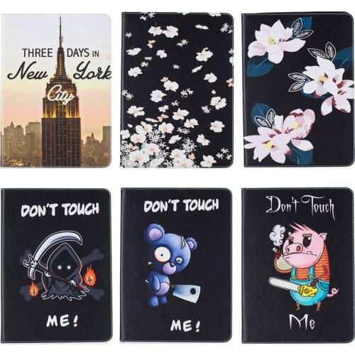 For Samsung Galaxy Tab E 9.6 T560 plum blossom Bear Print Wallet PU Leather Stand Case Cover For Samsung Tab E SM-T560 T561 Case
