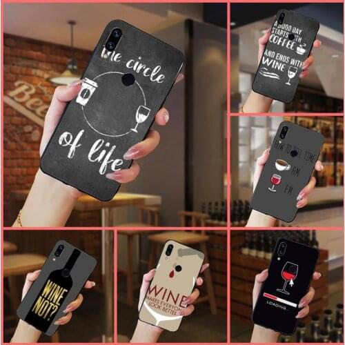 Coffee Wine Cup couple pattern Phone Case For Xiaomi Redmi note 7 8 9 t max3 s 10 pro lite coque shell cover funda