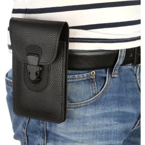 Men Cellphone PU Leather Loop Holster Case Belt Waist Bag Props Purse Phone Wallet Cell Phone Bag Protection Case Belt Bag