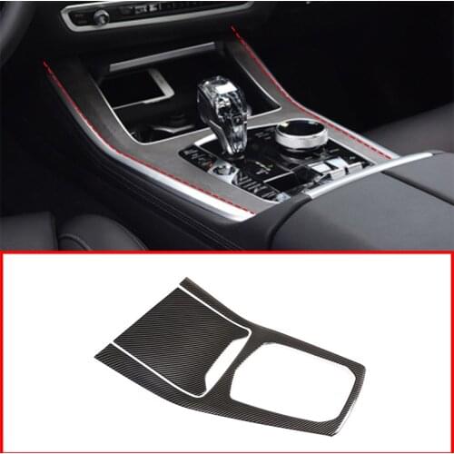 For BMW X5 G05 2019-2020 ABS Carbon Fiber Interior Gears Frame Cup Holder Gear Panel Covers Stickers Trim Car Accessories