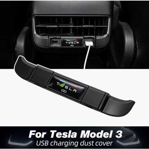 For Tesla Model Three Modification Rear Exhaust Port USB Charging Special Protective Cover Modification Mode Model3 Accessories