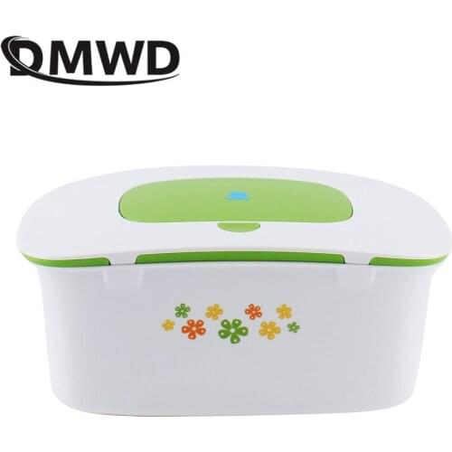 DMWD 220V Home And Car Wipes Heater Warmer Wet Towel Dispenser Baby Wet Tissue Wipes Heating Box For Winter With Car Charger