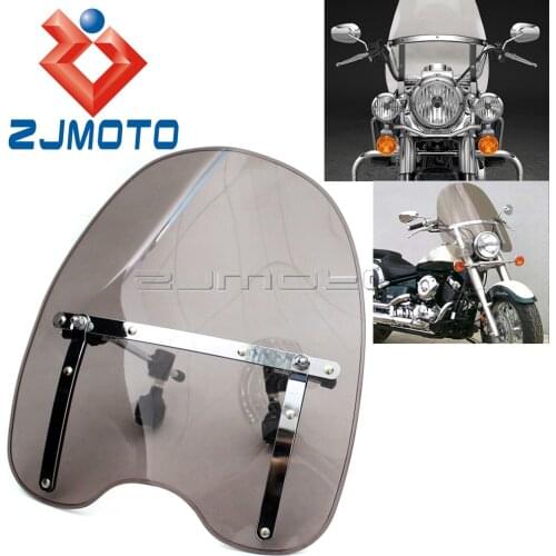 Smoke Windshield Windscreen Universal For Honda Shadow ACE 1100 750 Sabre Aero Spirit 1100 RS 750 VLX600 Yamaha V Star V Max