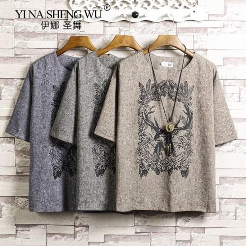 Men T-shirt Kimono Japanese Short Half-Sleeve Shirt Japan Harajuku Print Asian Mens Wear Yukata Cardigan Costumes Asian Cothing