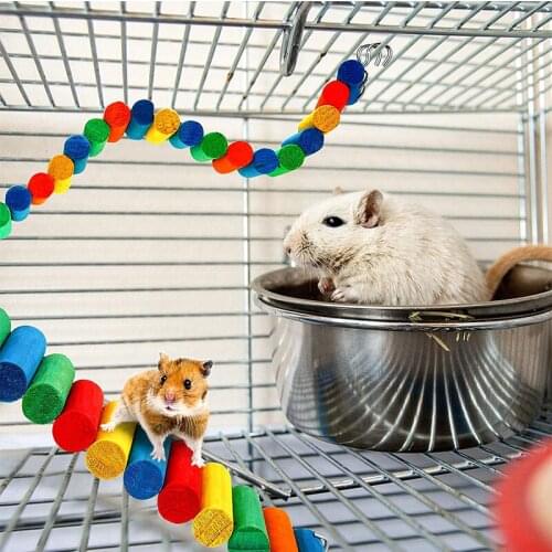 Hamster Parrot Climbing Ladder Pets Rainbow Ladder Bendable Bridge Guinea Pig Exercise Climbing Toys Natural Log Pet Supplies