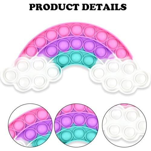 Rainbow Cloud Push Bubble Sensory Toys Portable Anti-stress Squeeze Toys Fidget It Reliver Stress Squishy Toys Autism Needs