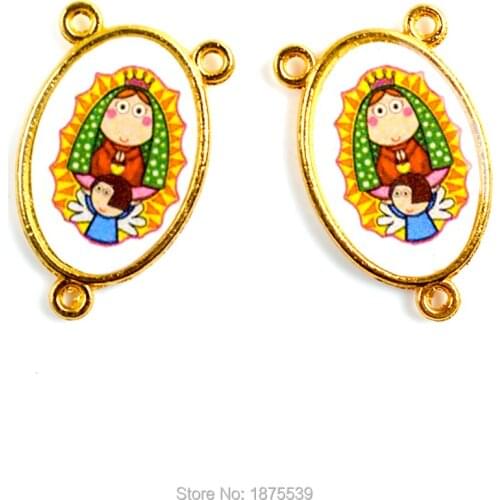 Catholic Carton Rosary Necklace Medal Colorful Centerpieces