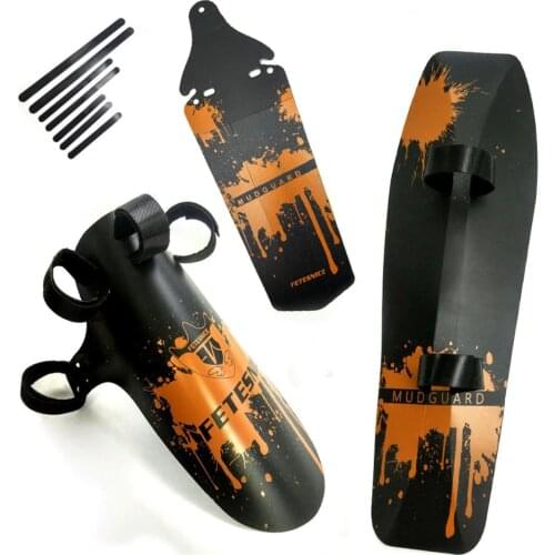 FETESNICE Cycling MTB Mountain Bike Road Bicycle Front Rear Mudguard Fender and Front Clip-on Bicycle Down Tube Fender Set