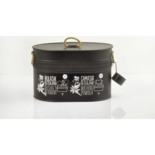 Metal Galvanized Black Scale Division Detergent Storage Box Detergency