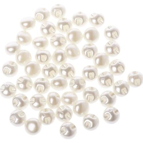 50Pcs/Bag 10mm/11mm Round Sewing Pearl Buttons for Clothing Sewing Accessories Clothing Scrapbooking Garment DIY Apparel Tool