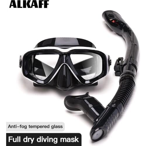 2021 New scuba dive mask Breathing Tube kits snorkel equip full face diving goggles for Adults Spearfishing deep water 30 rice
