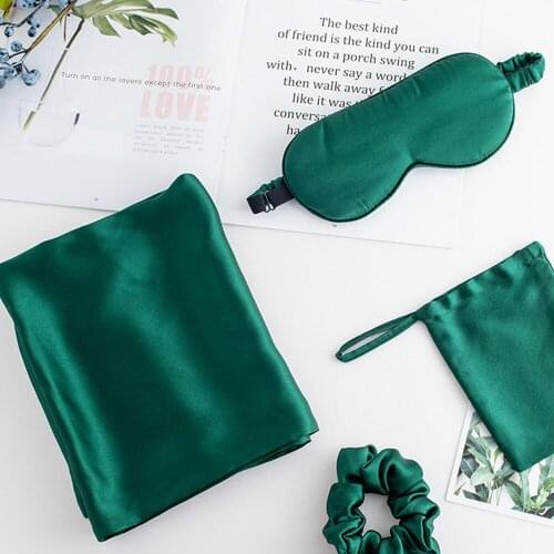 Sleeping Mask Hairpin Storage Bag Imitated Silk Like Eye Mask Suit Soft Blindfold Eyepatch Night Mask Souvenir For Wedding