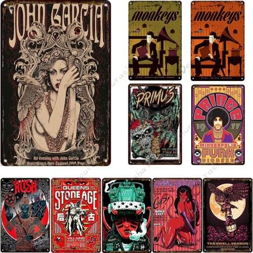 ROCK Metal Tin Sign Rusty Metal Plate Vintage Poster Music Wall Decoration Metal Poster Club Pub Bar Home Industrial Decoration