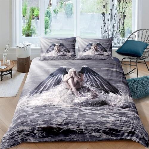 Moon Angel Beauty Fashion Bedding Set Modern 3D Print Comforter Luxury Queen King Single Size Duvet Cover Set Home Textile Decor