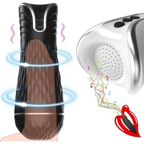 Male Masturbator Vibrator Real Vagina Massage Sex Toys for Men Voice Interaction 24 Speeds Automatic Sucking Masturbation Cup