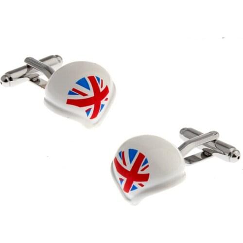 New Arrival Fashion Cufflinks White Color Novelty 3D Brass Safety Hat Design