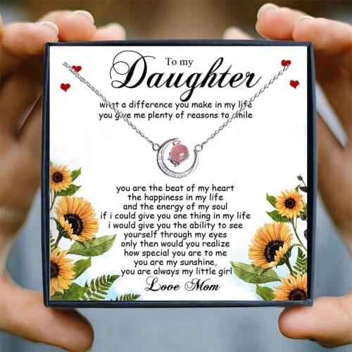 Necklace Jewelry Women Daughter Gifts Crystal Moon Pendant Necklace for Girls Choker Necklaces Pendants Collares Bijoux Birthday