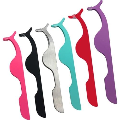 MB 6 Colors Eyelash Tweezers Beauty Makeup Tools Multifunction Stainless Auxiliary False Eyelash Curler Clip Make Up Accessorie