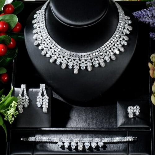 Sederyla Luxury Engagement Wedding Jewelry for Women Bridal Cubic Zircon Dubai Accessories 4PCS Bridal Gifts Daily Accessories