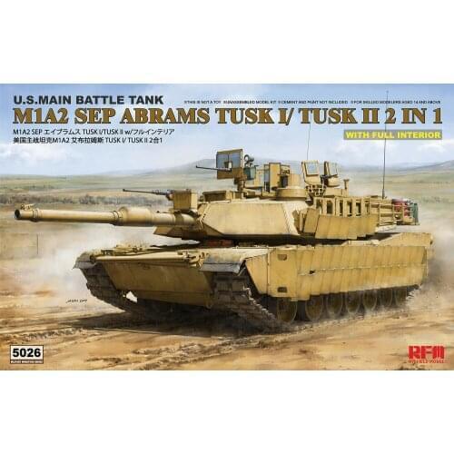 Ryefield-Model RM5026 1/35 US MBT M1A2 Sep Abrams Tusk I/Tusk II w/Full Interior