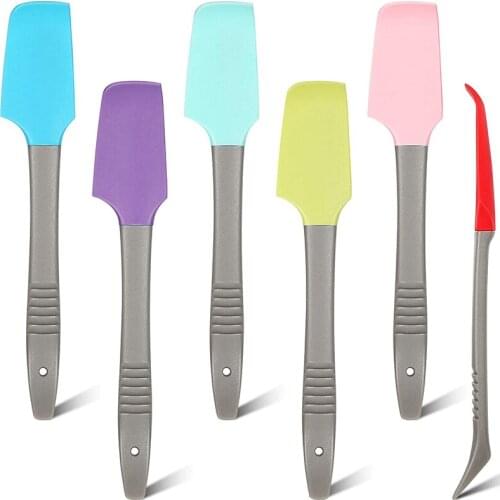 Silicone Spatula Non-Stick Small Rubber Jar Spatula Tiny Cooking Scraper Pet Food Can Scoop for Baking Frosting Mixing