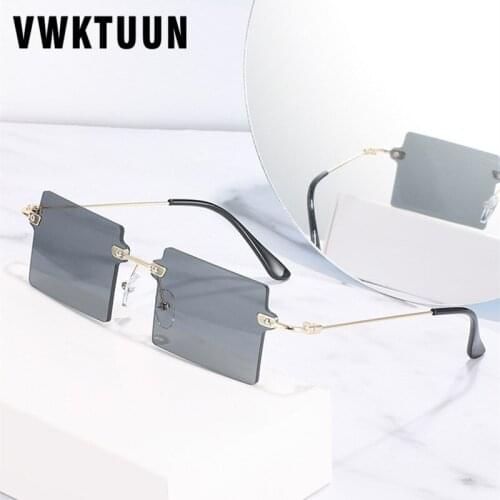 VWKTUUN Rimless Sunglasses Women Men Square Glasses Colorful Lens Driving Driver Shades UV400 Sun Glasses For Women