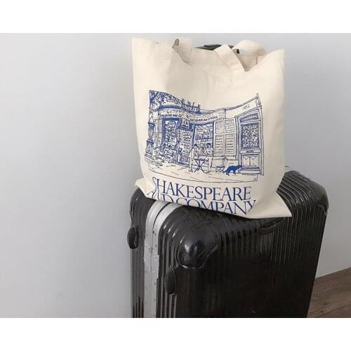 Women Canvas Shoulder Bag Shakespeare Print Ladies Shopping Bags Cotton Cloth Fabric Grocery Handbags Tote Books Bag For Girls