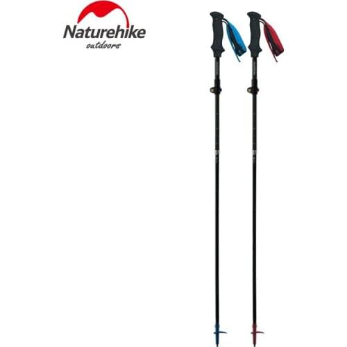 Naturehike Ultralight 5-sections Foldable Adjustable Trekking Poles Carbon Fiber Walking Hiking Sticks NH18D010-Z